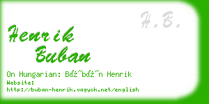 henrik buban business card